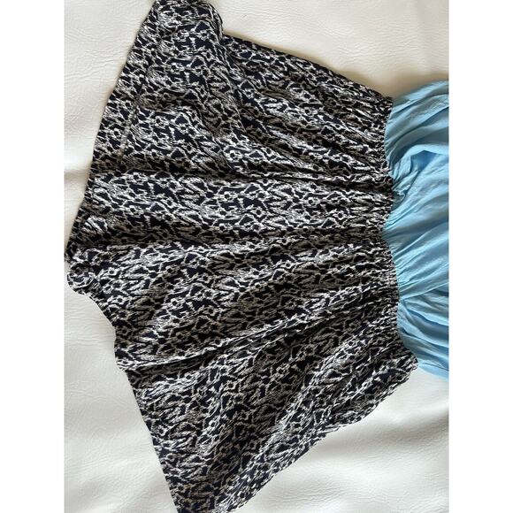 Alythea Blue Print Snap Front Romper Open Back Size Large Preppy Casual - Picture 8 of 11